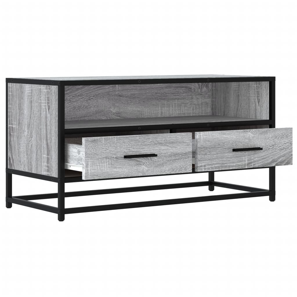 vidaXL Dulap TV, gri sonoma, 80x34,5x40 cm, lemn prelucrat și metal