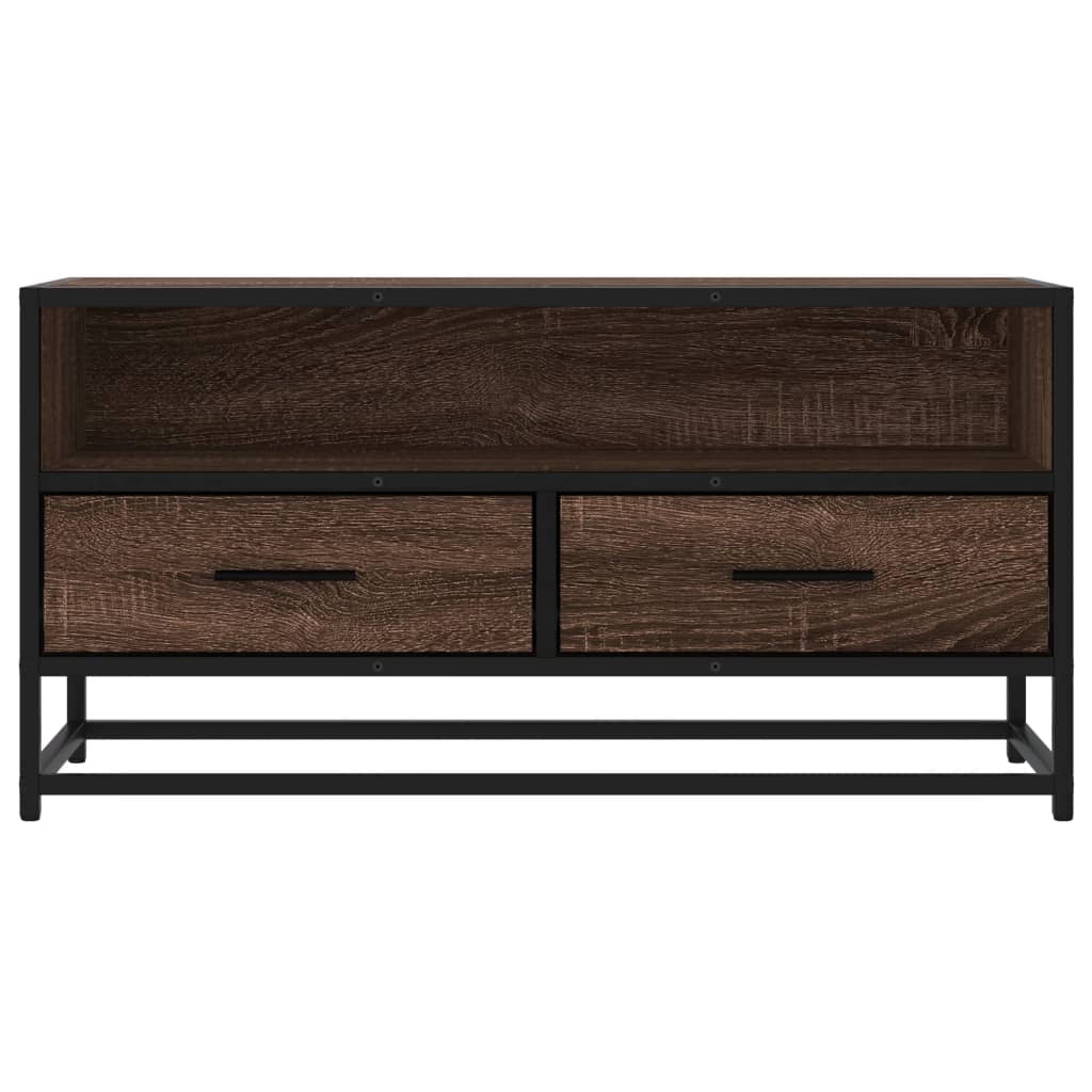 vidaXL Dulap TV, stejar maro, 80x34,5x40 cm, lemn prelucrat și metal vidaXL Dulap TV, stejar maro, 80x34,5x40 cm, lemn prelucrat și metal