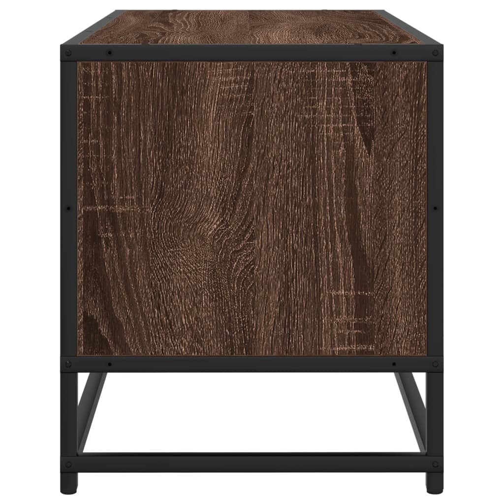vidaXL Dulap TV, stejar maro, 80x34,5x40 cm, lemn prelucrat și metal vidaXL Dulap TV, stejar maro, 80x34,5x40 cm, lemn prelucrat și metal