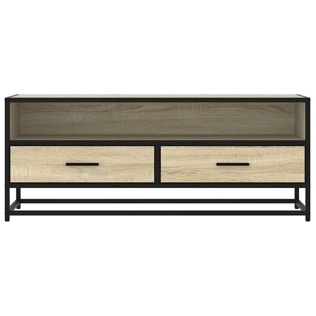 vidaXL Dulap TV stejar sonoma, 100x34,5x40 cm, lemn prelucrat și metal