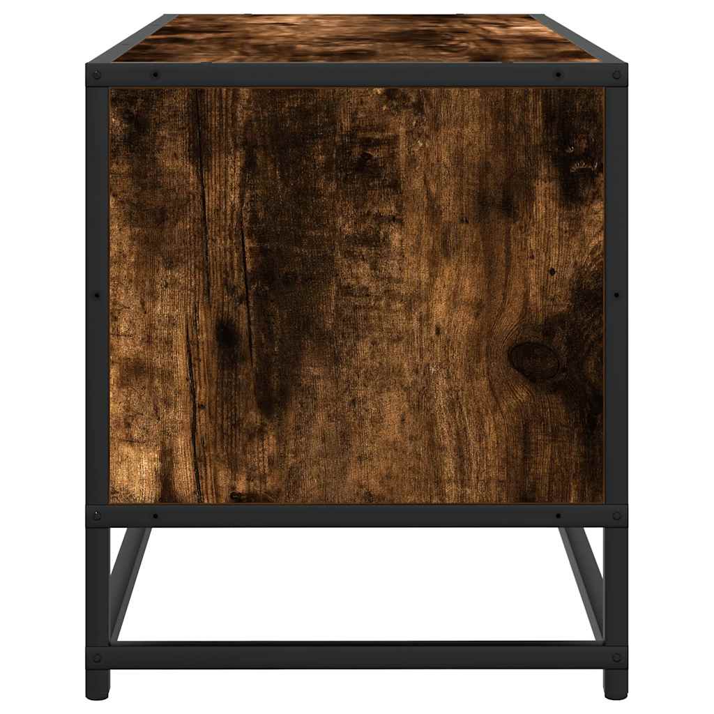vidaXL Dulap TV stejar fumuriu, 100x34,5x40 cm lemn prelucrat și metal