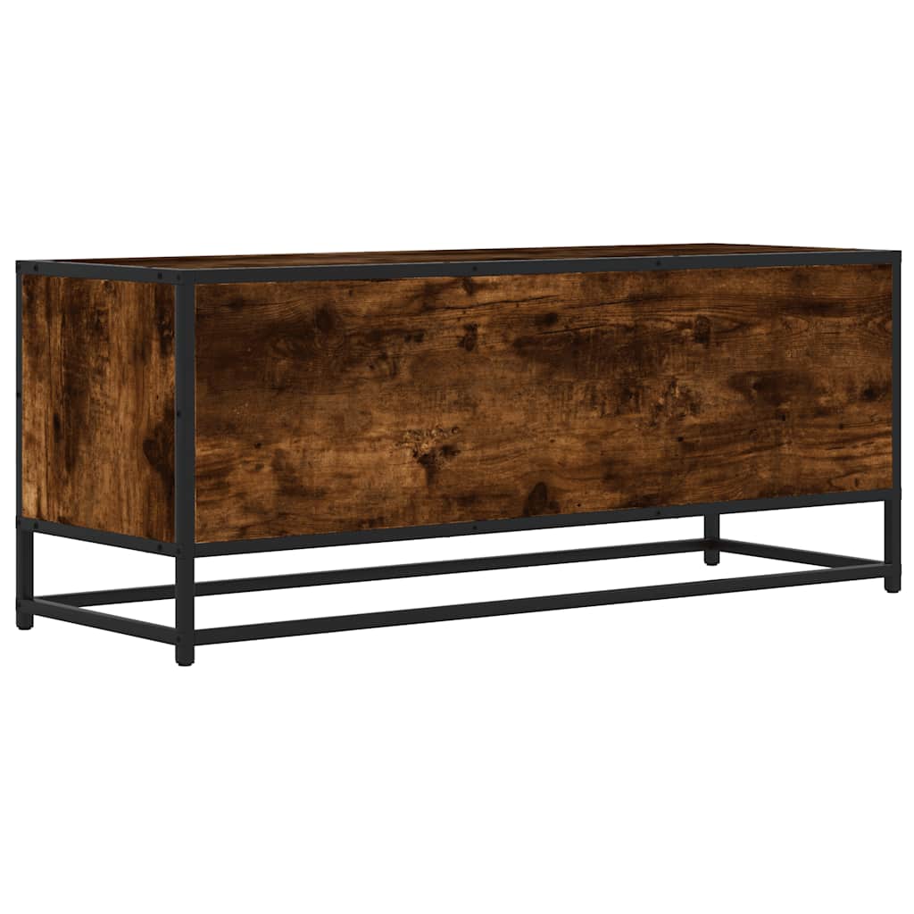 vidaXL Dulap TV stejar fumuriu, 100x34,5x40 cm lemn prelucrat și metal