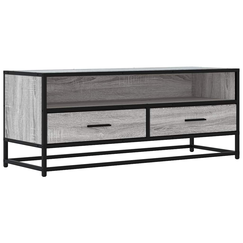 vidaXL Dulap TV, gri sonoma, 100x34,5x40 cm, lemn prelucrat și metal