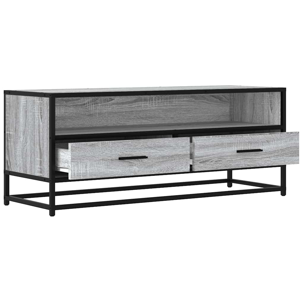 vidaXL Dulap TV, gri sonoma, 100x34,5x40 cm, lemn prelucrat și metal