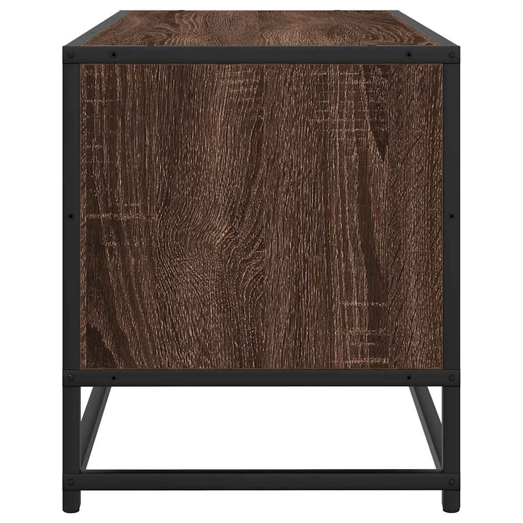 vidaXL Dulap TV, stejar maro, 100x34,5x40 cm, lemn prelucrat și metal