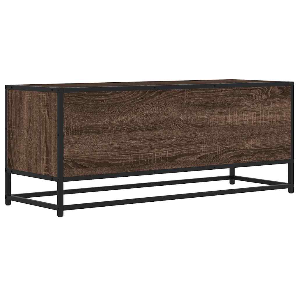 vidaXL Dulap TV, stejar maro, 100x34,5x40 cm, lemn prelucrat și metal