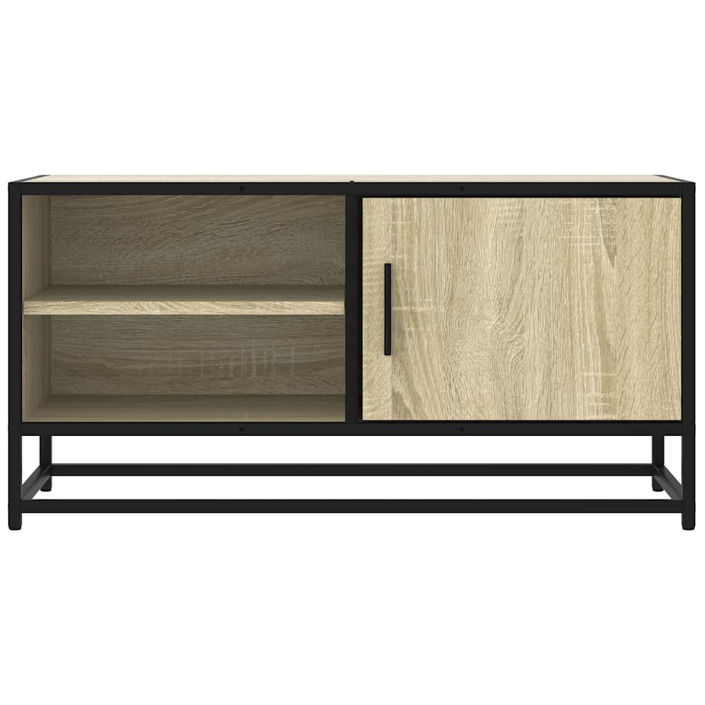 vidaXL Dulap TV, stejar sonoma, 80x34,5x40 cm, lemn prelucrat și metal
