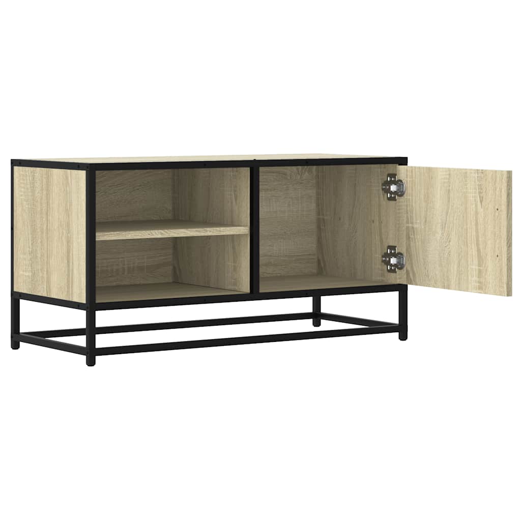 vidaXL Dulap TV, stejar sonoma, 80x34,5x40 cm, lemn prelucrat și metal