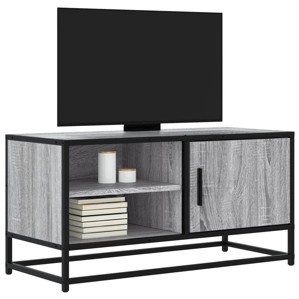 vidaXL Dulap TV, gri sonoma, 80x34,5x40 cm, lemn prelucrat și metal