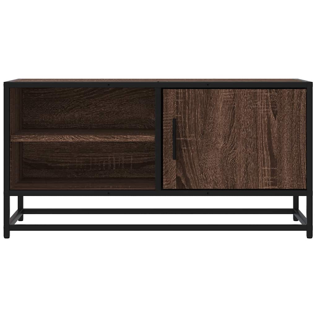 vidaXL Dulap TV, stejar maro, 80x34,5x40 cm, lemn prelucrat și metal vidaXL Dulap TV, stejar maro, 80x34,5x40 cm, lemn prelucrat și metal