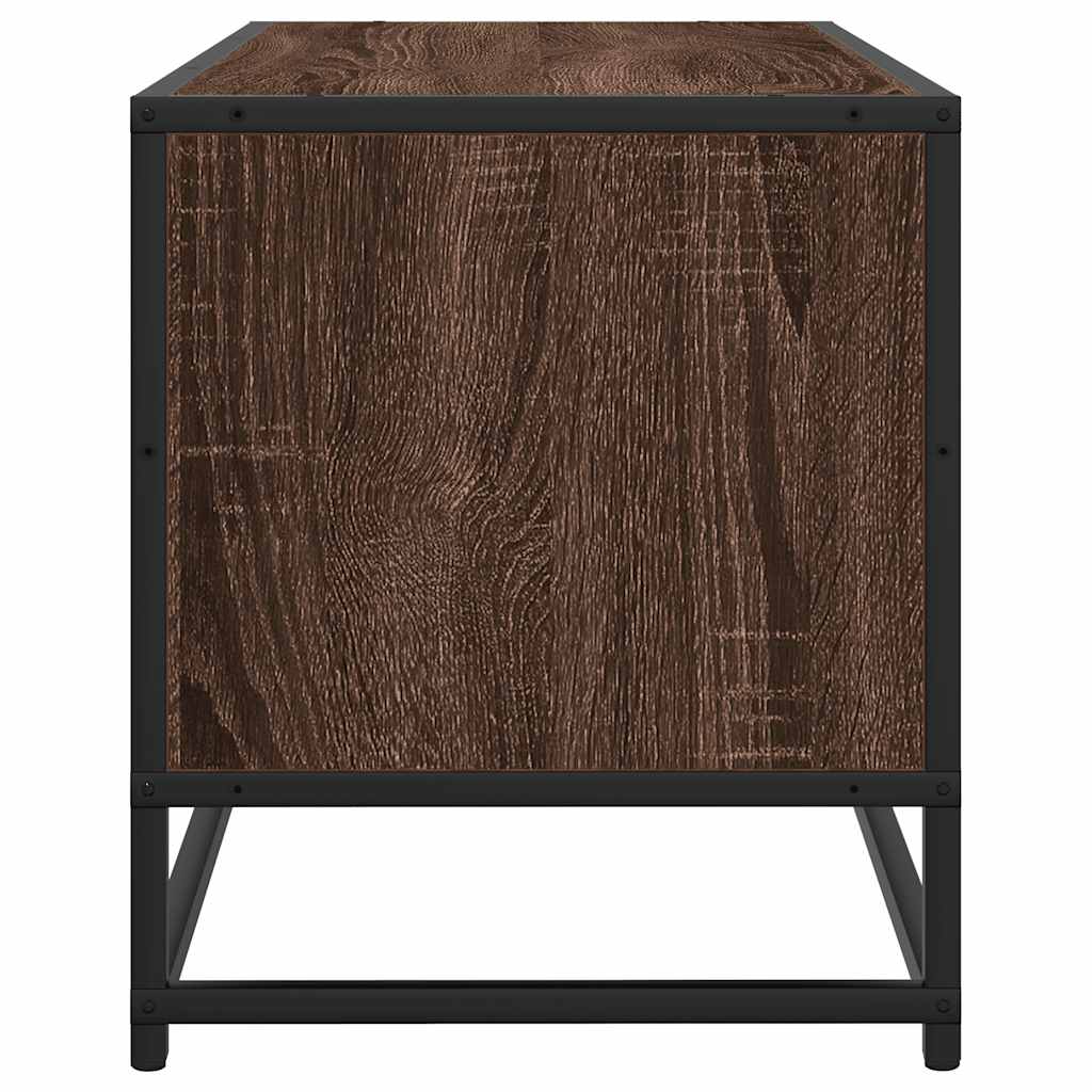 vidaXL Dulap TV, stejar maro, 80x34,5x40 cm, lemn prelucrat și metal vidaXL Dulap TV, stejar maro, 80x34,5x40 cm, lemn prelucrat și metal