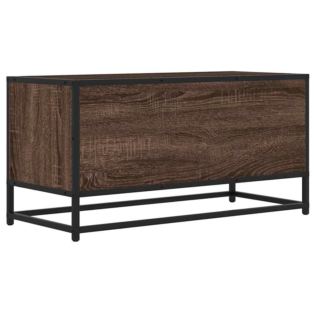 vidaXL Dulap TV, stejar maro, 80x34,5x40 cm, lemn prelucrat și metal vidaXL Dulap TV, stejar maro, 80x34,5x40 cm, lemn prelucrat și metal