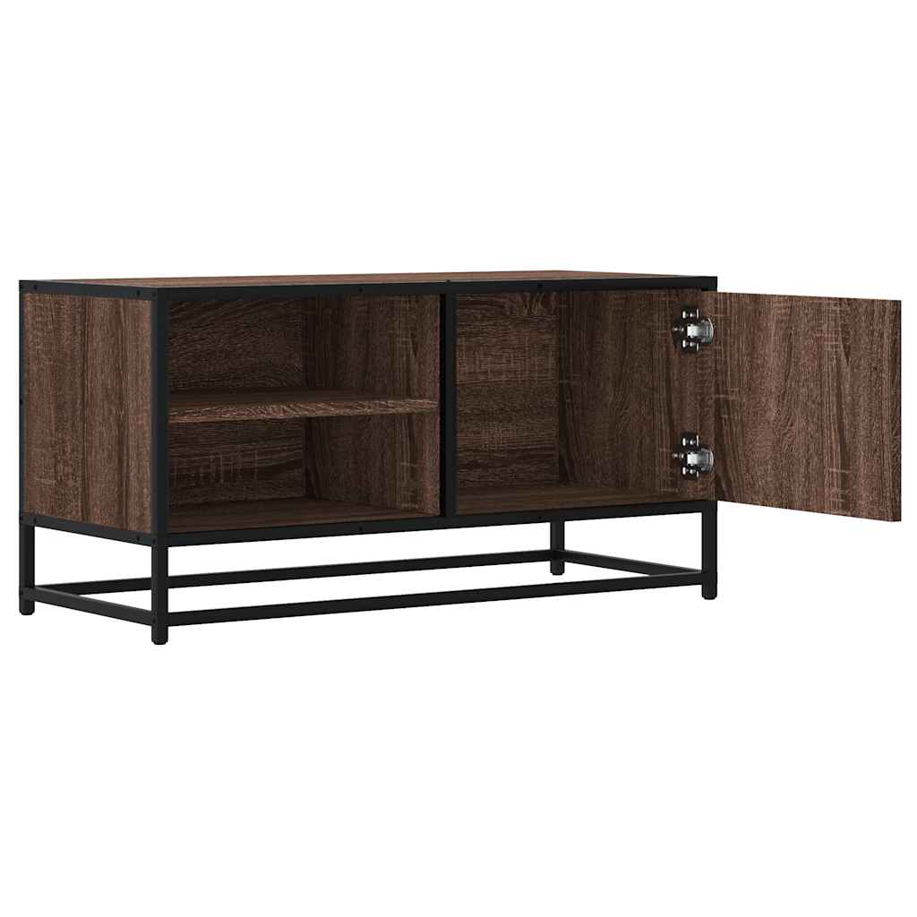 vidaXL Dulap TV, stejar maro, 80x34,5x40 cm, lemn prelucrat și metal vidaXL Dulap TV, stejar maro, 80x34,5x40 cm, lemn prelucrat și metal