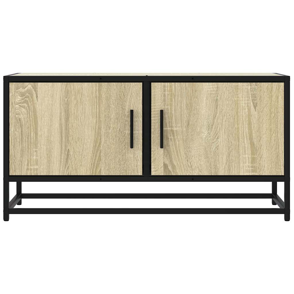 vidaXL Dulap TV, stejar sonoma, 80x34,5x40 cm, lemn prelucrat și metal
