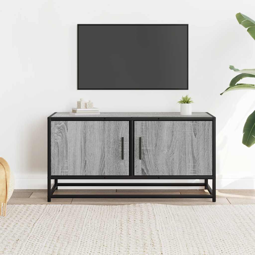 vidaXL Dulap TV, gri sonoma, 80x34,5x40 cm, lemn prelucrat și metal