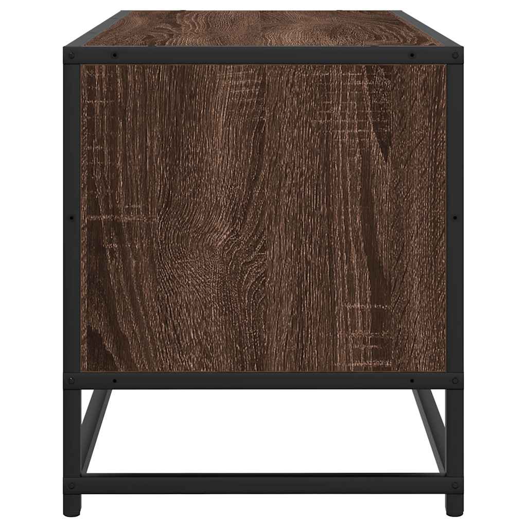 vidaXL Dulap TV, stejar maro, 80x34,5x40 cm, lemn prelucrat și metal vidaXL Dulap TV, stejar maro, 80x34,5x40 cm, lemn prelucrat și metal