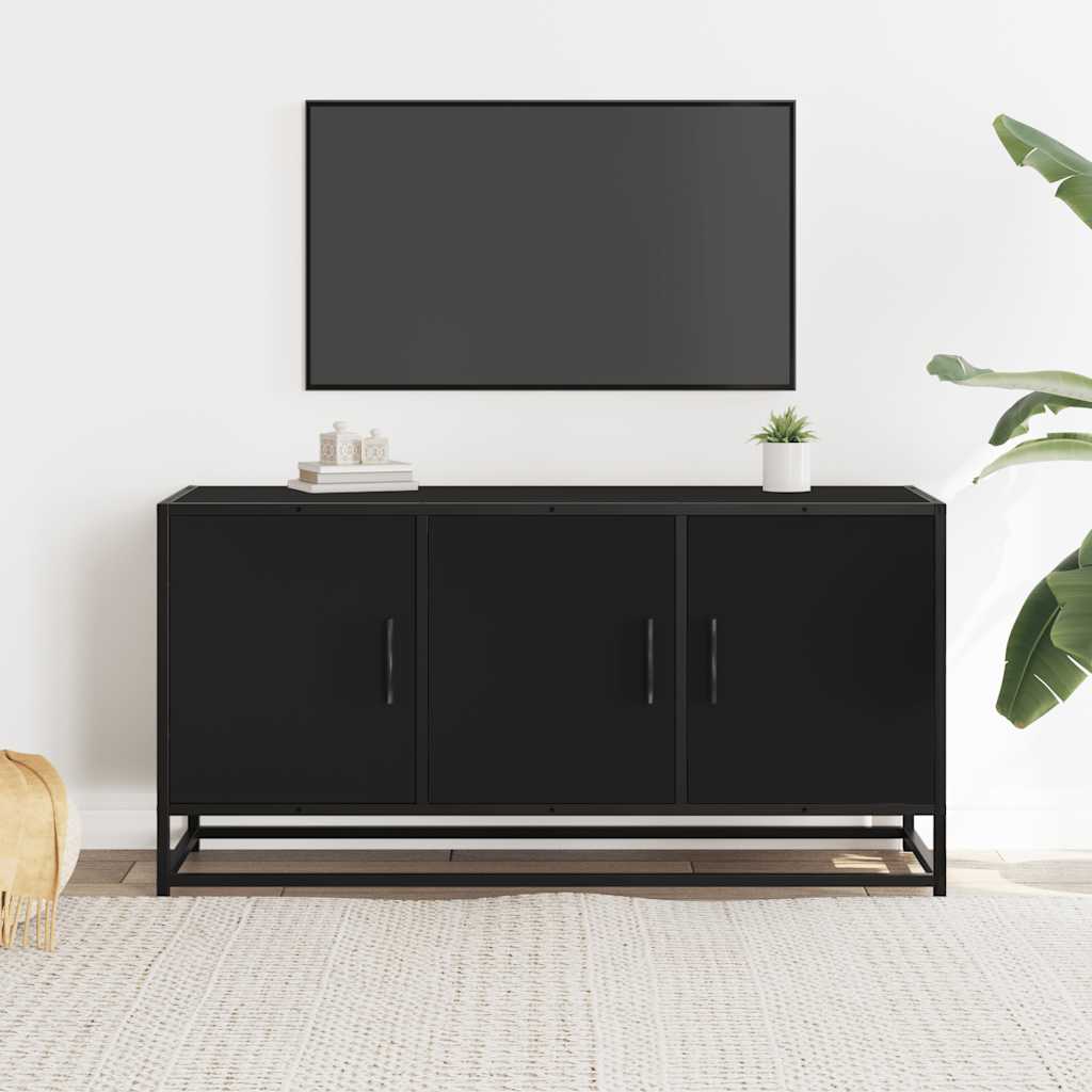 vidaXL Dulap TV negru, 100x35x50 cm lemn prelucrat și metal