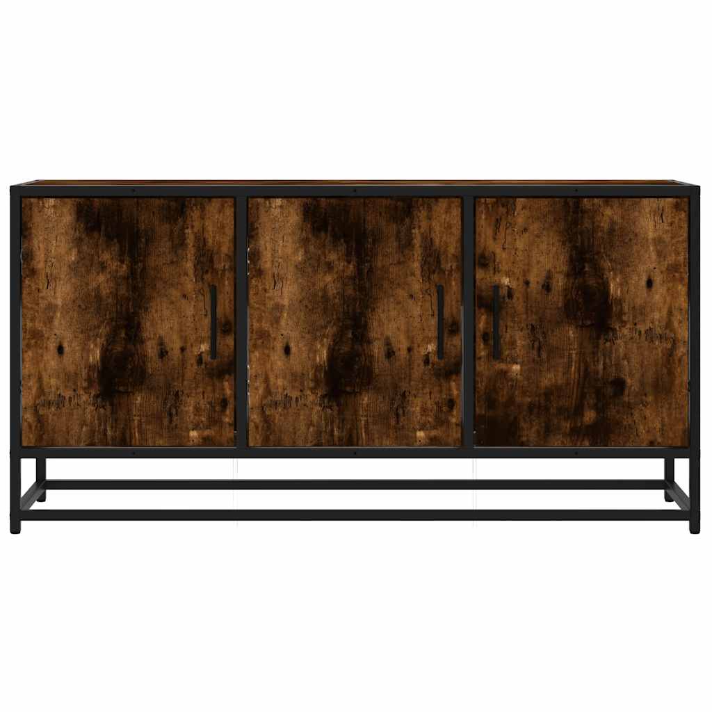 vidaXL Dulap TV stejar fumuriu, 100x35x50 cm lemn prelucrat și metal