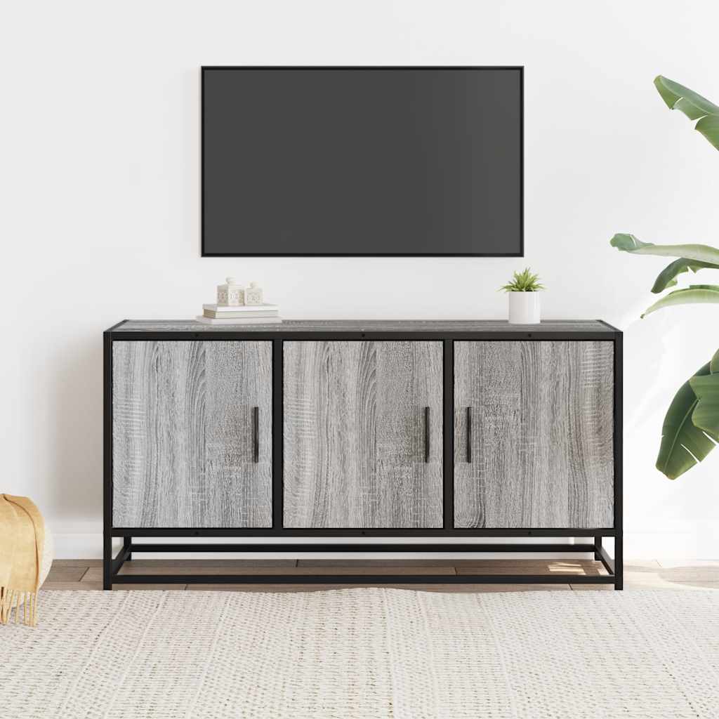 vidaXL Dulap TV gri sonoma, 100x35x50 cm lemn prelucrat și metal