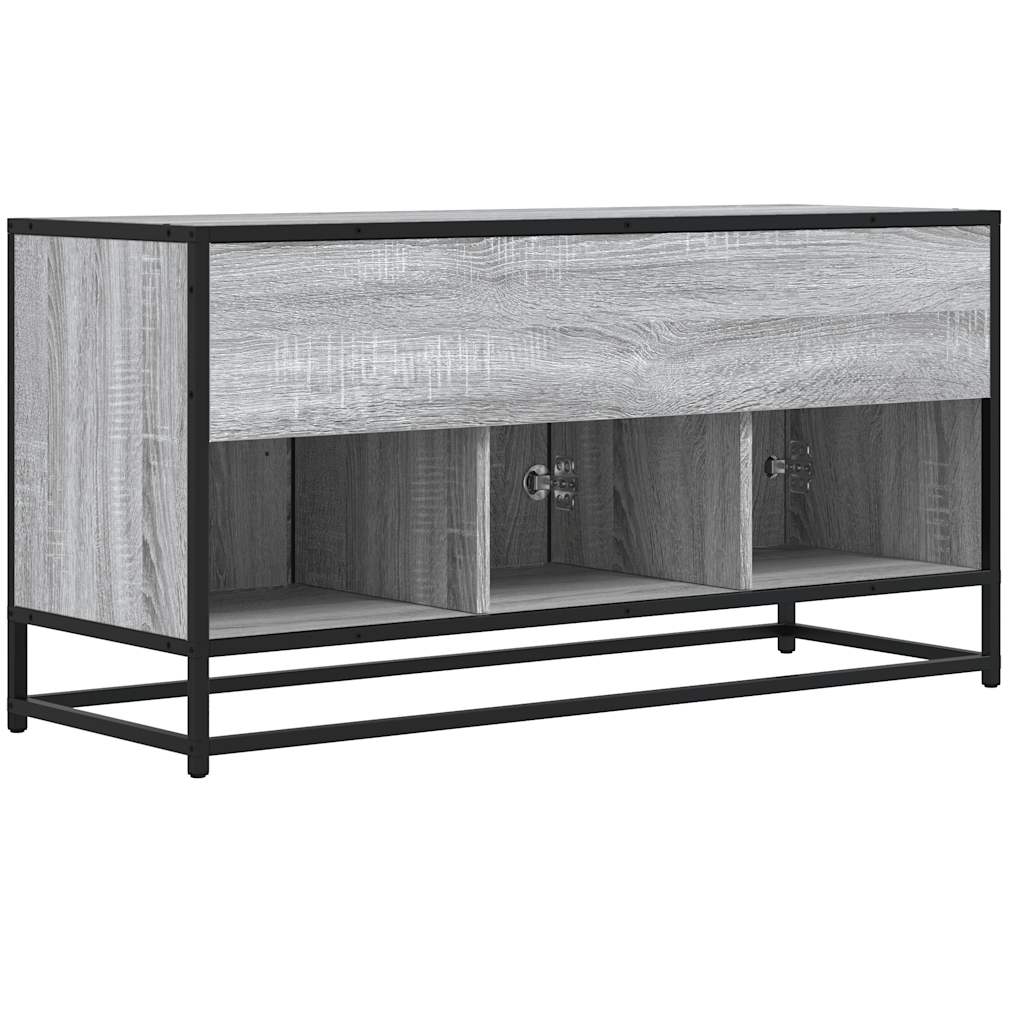 vidaXL Dulap TV gri sonoma, 100x35x50 cm lemn prelucrat și metal