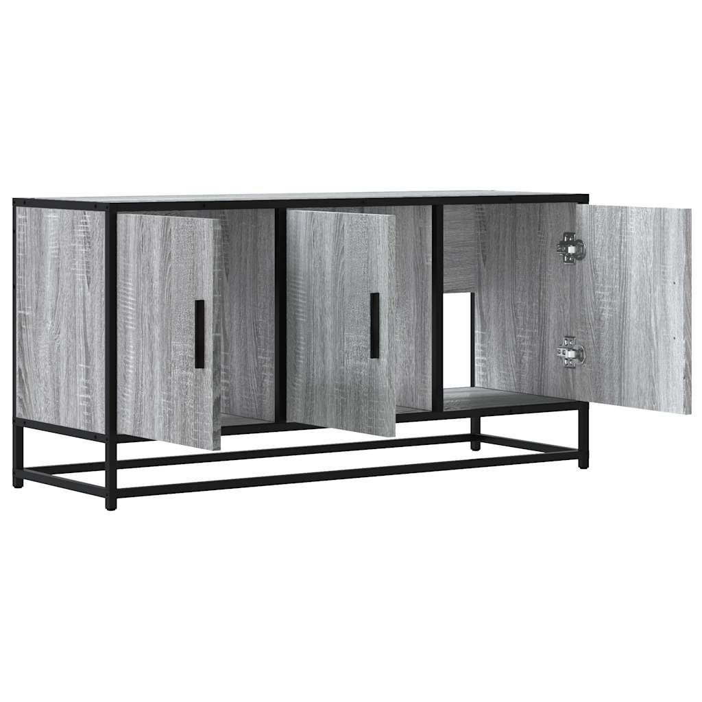 vidaXL Dulap TV gri sonoma, 100x35x50 cm lemn prelucrat și metal