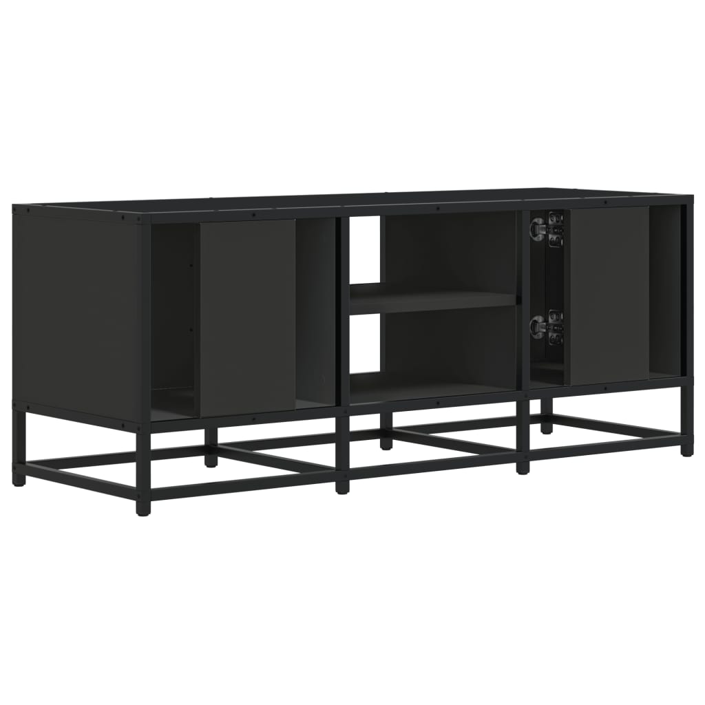vidaXL Dulap TV, negru, 100x35x41 cm, lemn prelucrat și metal