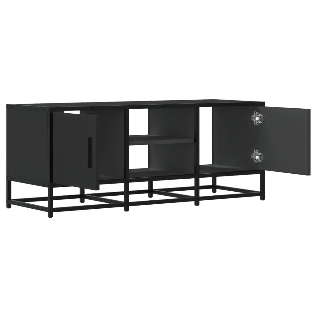 vidaXL Dulap TV, negru, 100x35x41 cm, lemn prelucrat și metal