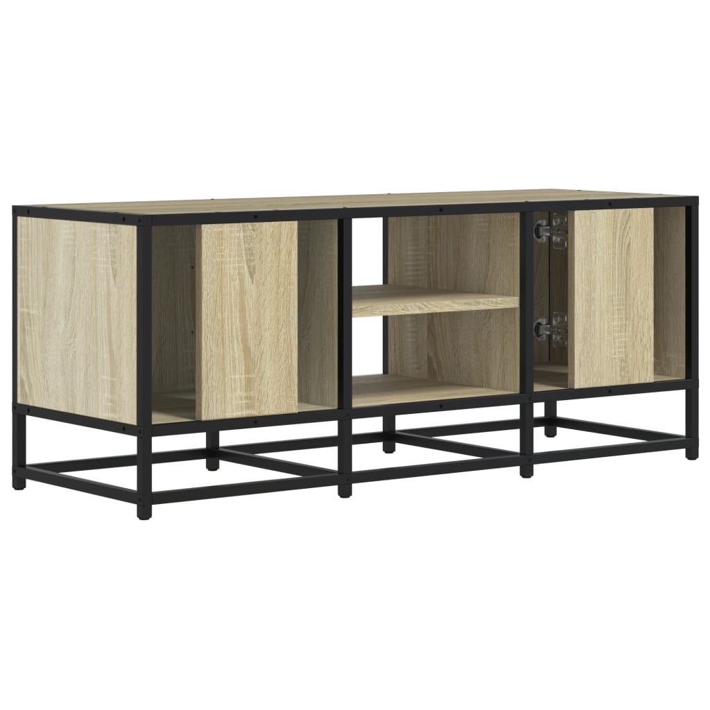 vidaXL Dulap TV, stejar sonoma, 100x35x41 cm, lemn prelucrat și metal vidaXL Dulap TV, stejar sonoma, 100x35x41 cm, lemn prelucrat și metal