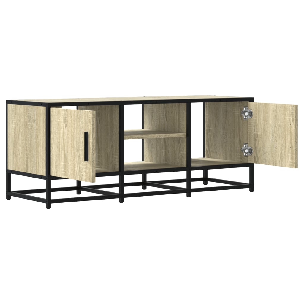 vidaXL Dulap TV, stejar sonoma, 100x35x41 cm, lemn prelucrat și metal vidaXL Dulap TV, stejar sonoma, 100x35x41 cm, lemn prelucrat și metal