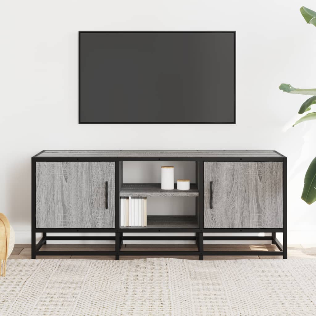 vidaXL Dulap TV, gri sonoma, 100x35x41 cm, lemn prelucrat și metal