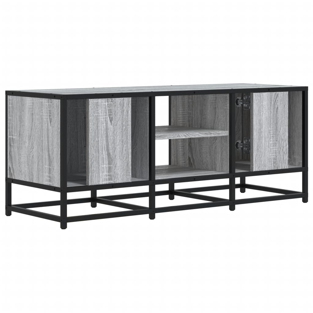 vidaXL Dulap TV, gri sonoma, 100x35x41 cm, lemn prelucrat și metal