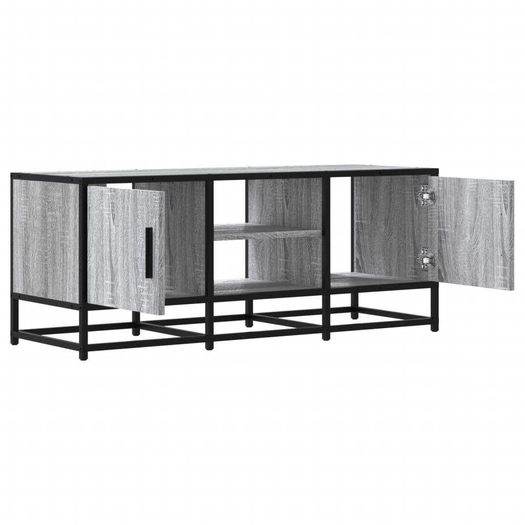 vidaXL Dulap TV, gri sonoma, 100x35x41 cm, lemn prelucrat și metal