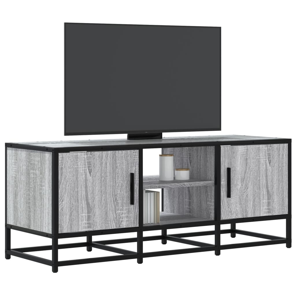 vidaXL Dulap TV, gri sonoma, 100x35x41 cm, lemn prelucrat și metal