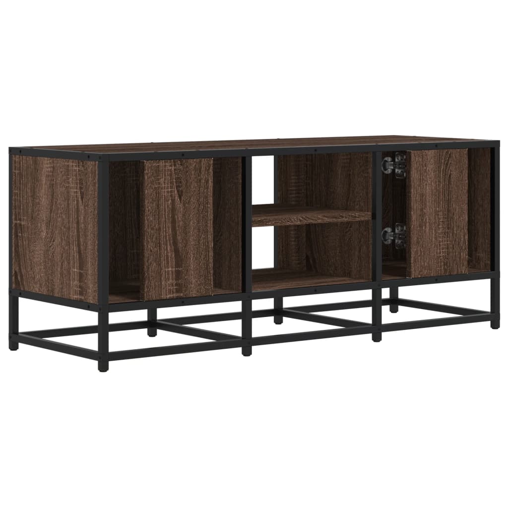 vidaXL Dulap TV, stejar maro, 100x35x41 cm, lemn prelucrat și metal vidaXL Dulap TV, stejar maro, 100x35x41 cm, lemn prelucrat și metal