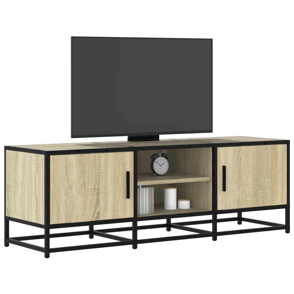vidaXL Dulap TV, stejar sonoma, 120x35x41 cm, lemn prelucrat și metal vidaXL Dulap TV, stejar sonoma, 120x35x41 cm, lemn prelucrat și metal