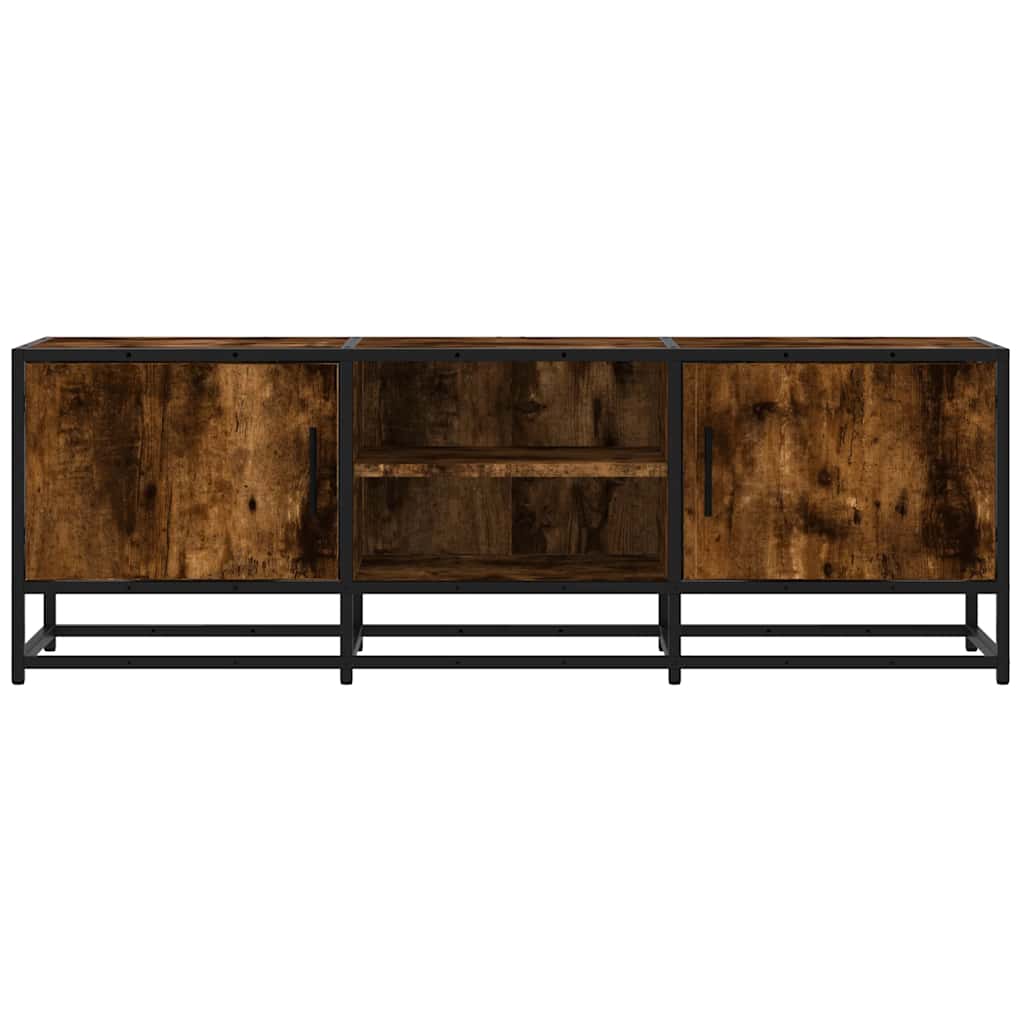 vidaXL Dulap TV stejar fumuriu, 120x35x41 cm lemn prelucrat și metal