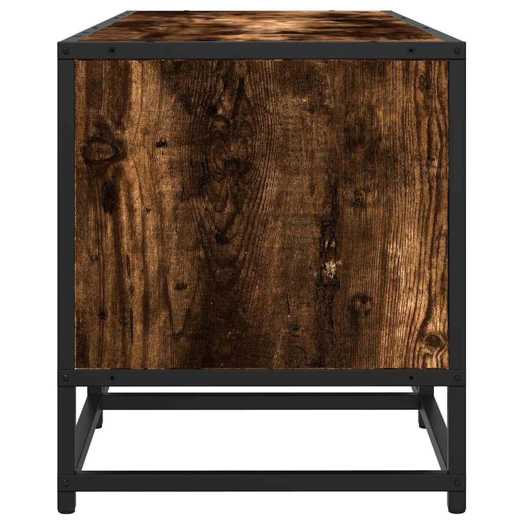 vidaXL Dulap TV stejar fumuriu, 120x35x41 cm lemn prelucrat și metal