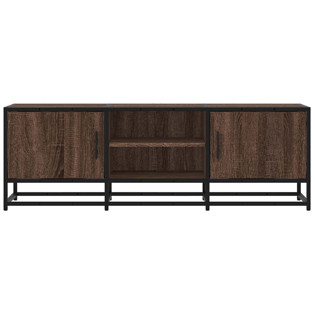 vidaXL Dulap TV, stejar maro, 120x35x41 cm, lemn prelucrat și metal