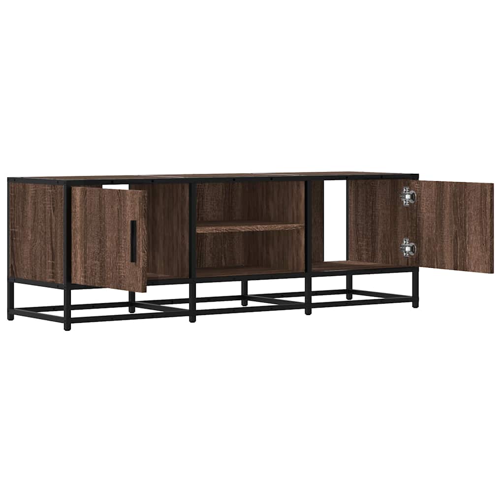 vidaXL Dulap TV, stejar maro, 120x35x41 cm, lemn prelucrat și metal