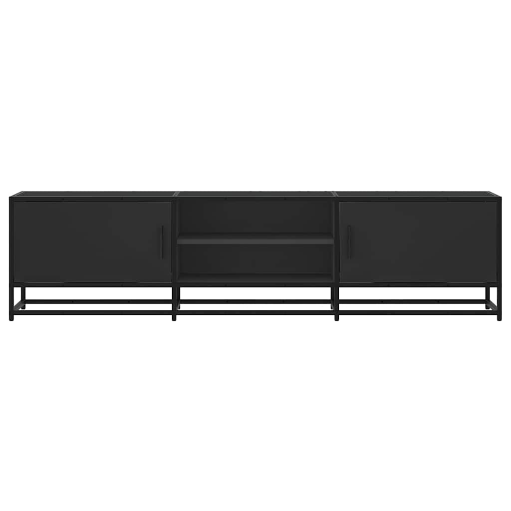 vidaXL Dulap TV, negru, 160x35x41 cm, lemn prelucrat și metal vidaXL Dulap TV, negru, 160x35x41 cm, lemn prelucrat și metal