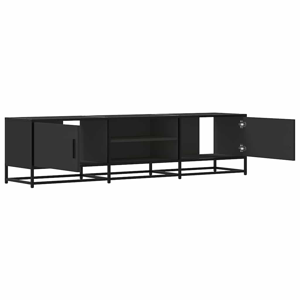 vidaXL Dulap TV, negru, 160x35x41 cm, lemn prelucrat și metal vidaXL Dulap TV, negru, 160x35x41 cm, lemn prelucrat și metal