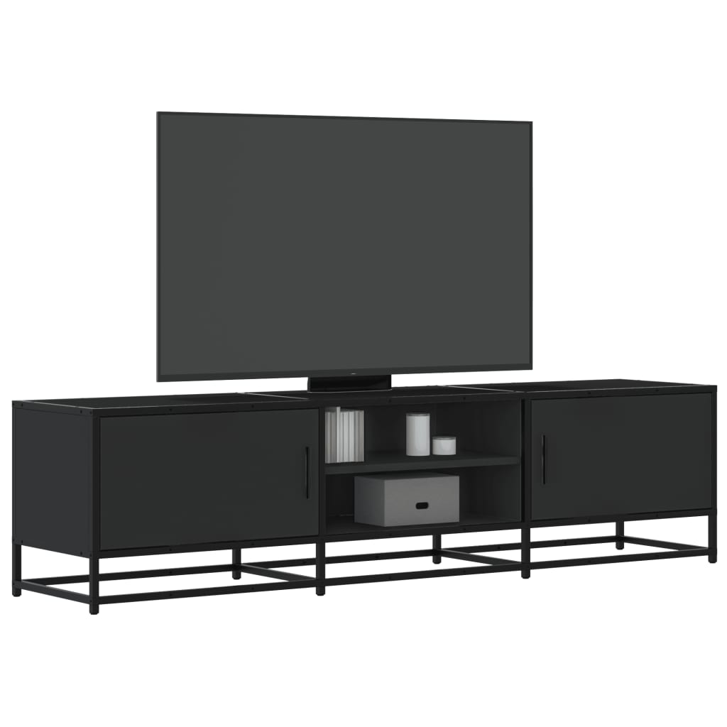 vidaXL Dulap TV, negru, 160x35x41 cm, lemn prelucrat și metal vidaXL Dulap TV, negru, 160x35x41 cm, lemn prelucrat și metal