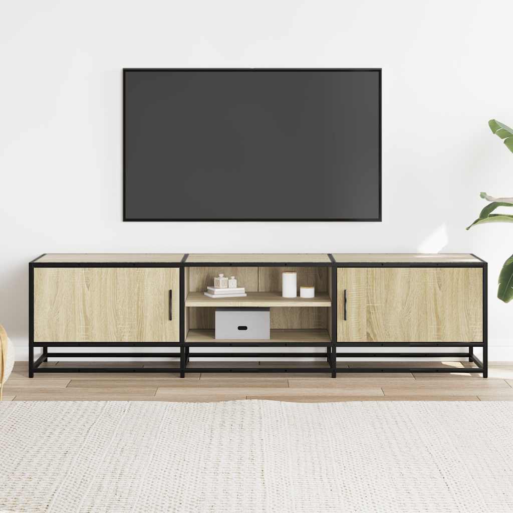 vidaXL Dulap TV, stejar sonoma, 160x35x41 cm, lemn prelucrat și metal vidaXL Dulap TV, stejar sonoma, 160x35x41 cm, lemn prelucrat și metal