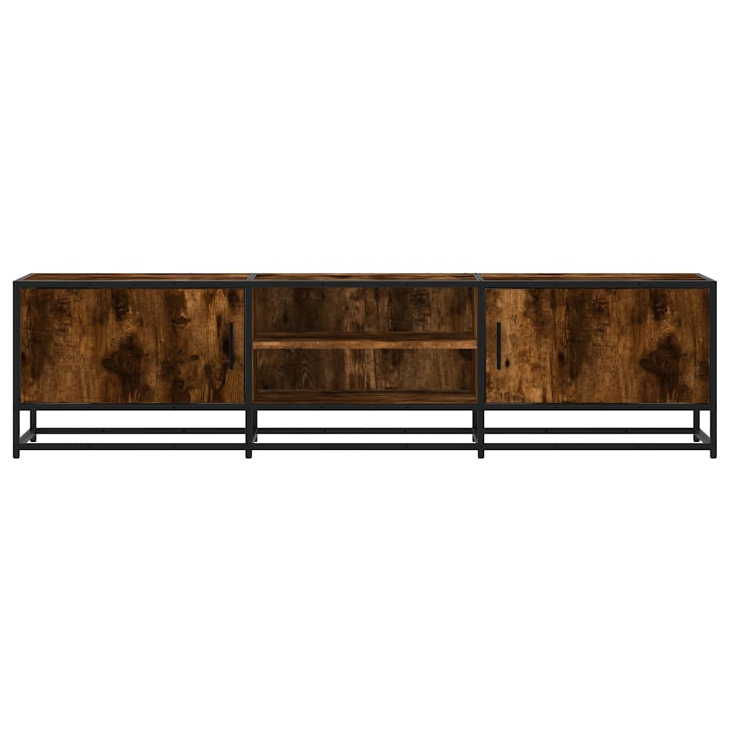 vidaXL Dulap TV stejar fumuriu, 160x35x41 cm lemn prelucrat și metal
