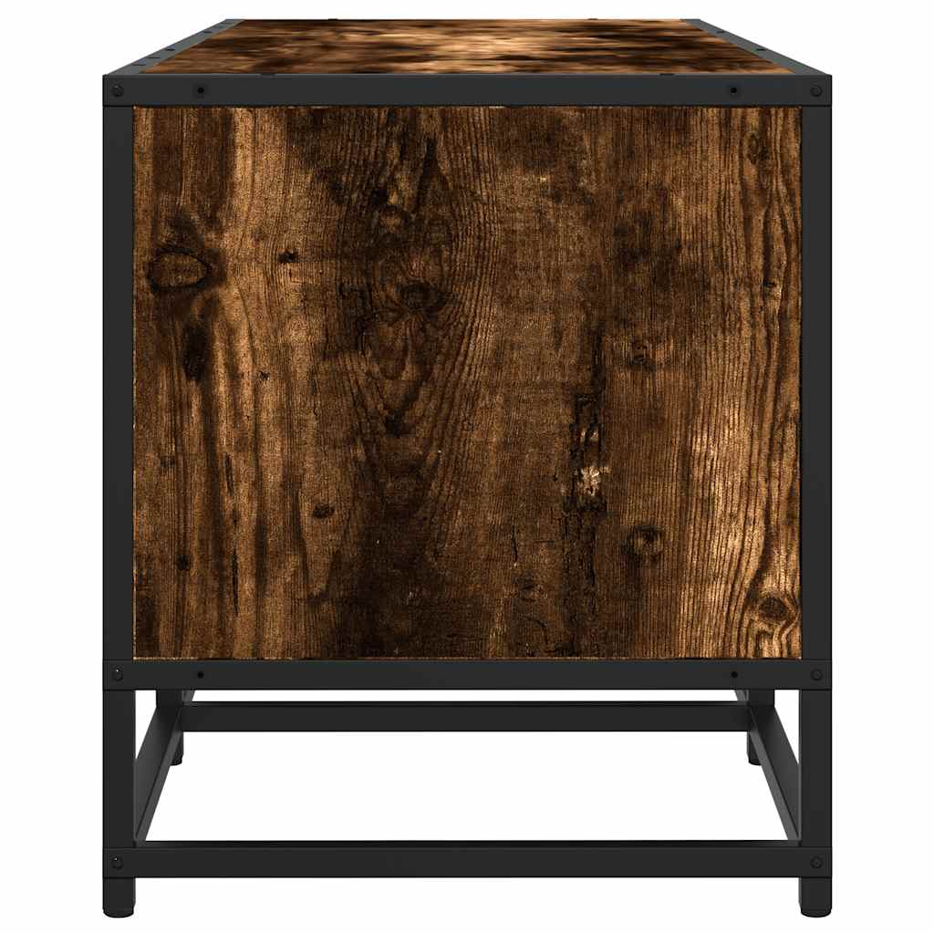 vidaXL Dulap TV stejar fumuriu, 160x35x41 cm lemn prelucrat și metal