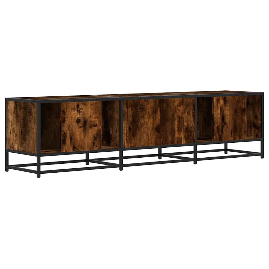vidaXL Dulap TV stejar fumuriu, 160x35x41 cm lemn prelucrat și metal