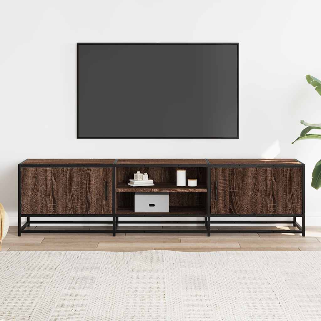 vidaXL Dulap TV, stejar maro, 160x35x41 cm, lemn prelucrat și metal vidaXL Dulap TV, stejar maro, 160x35x41 cm, lemn prelucrat și metal
