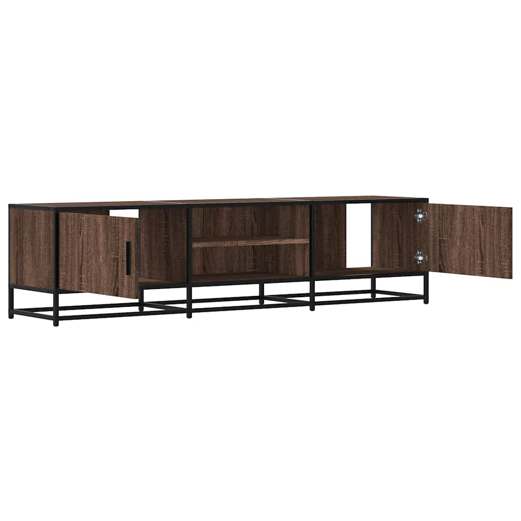 vidaXL Dulap TV, stejar maro, 160x35x41 cm, lemn prelucrat și metal vidaXL Dulap TV, stejar maro, 160x35x41 cm, lemn prelucrat și metal