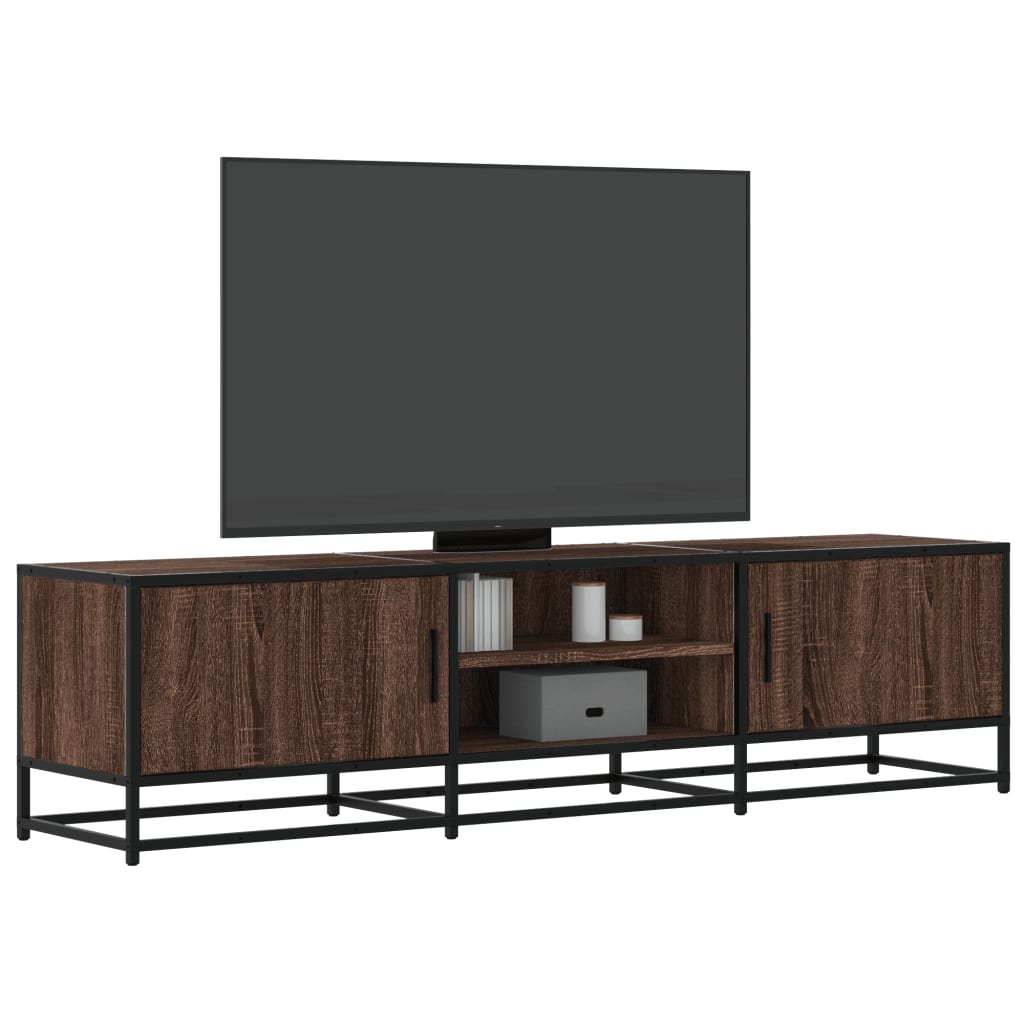 vidaXL Dulap TV, stejar maro, 160x35x41 cm, lemn prelucrat și metal vidaXL Dulap TV, stejar maro, 160x35x41 cm, lemn prelucrat și metal