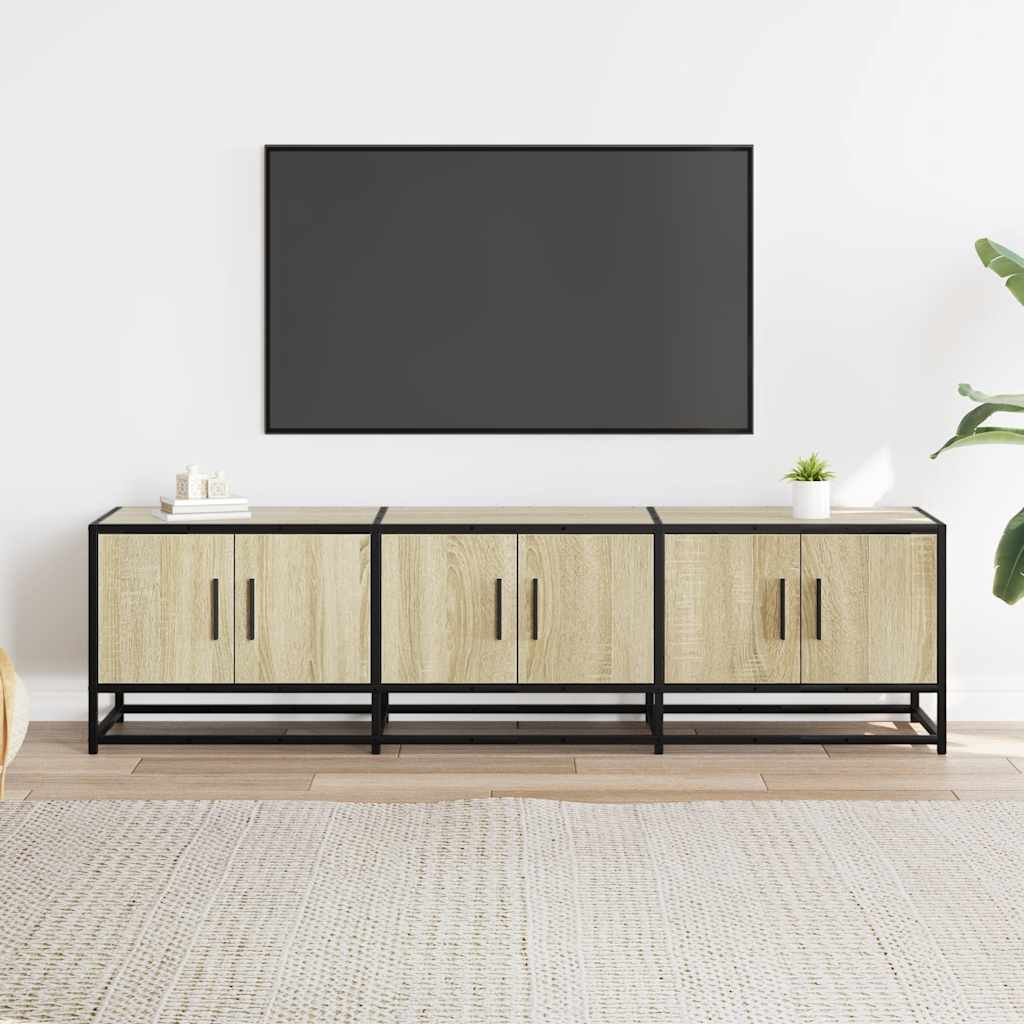 vidaXL Dulap TV, stejar sonoma, 150x35x41 cm, lemn prelucrat și metal vidaXL Dulap TV, stejar sonoma, 150x35x41 cm, lemn prelucrat și metal